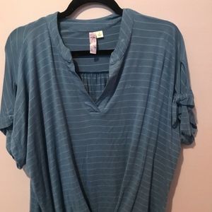 Blue Striped Short Sleeve Shirt